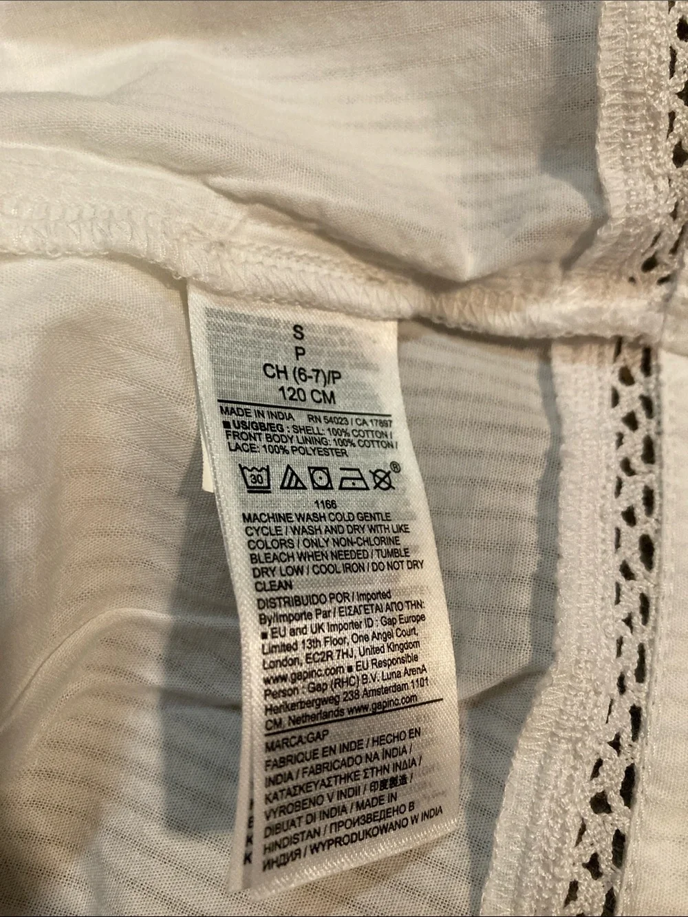 GAP Kids White Peasant-Style Cotton Blouse